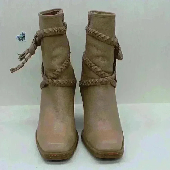 Vince Camuto Women’s Brown Leather Wedge Booties Size US 9 B - Picture 5 of 11